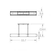 Hammerton PLB0044-56-FB-FG-001-L1 - Textured Glass Linear - 56-Inch (LED)
