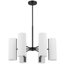 Dainolite CEA-246C-MB - 6 Light Matte Black Chandelier w/ Opal Glass