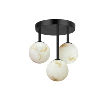 Dainolite GVA-94FH-MB - 4 Light Matte Black Flush Mount w/ Alabaster Glass