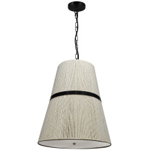 Dainolite SYV-183P-MB-NAT - 3 Light Pendant in Matte Black w/ Natural String Shade