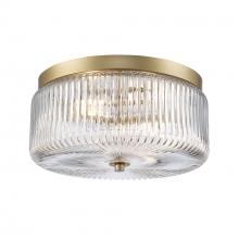 Trans Globe 16232 AG - 2LT FLUSHMOUNT RIBBED FACETED