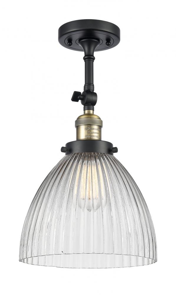 Seneca Falls - 1 Light - 10 inch - Black Antique Brass - Adjustable Semi-Flush Mount