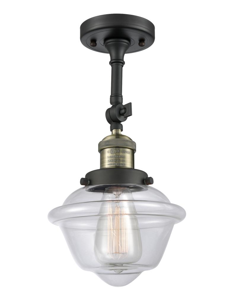 Oxford - 1 Light - 7 inch - Black Antique Brass - Adjustable Semi-Flush Mount