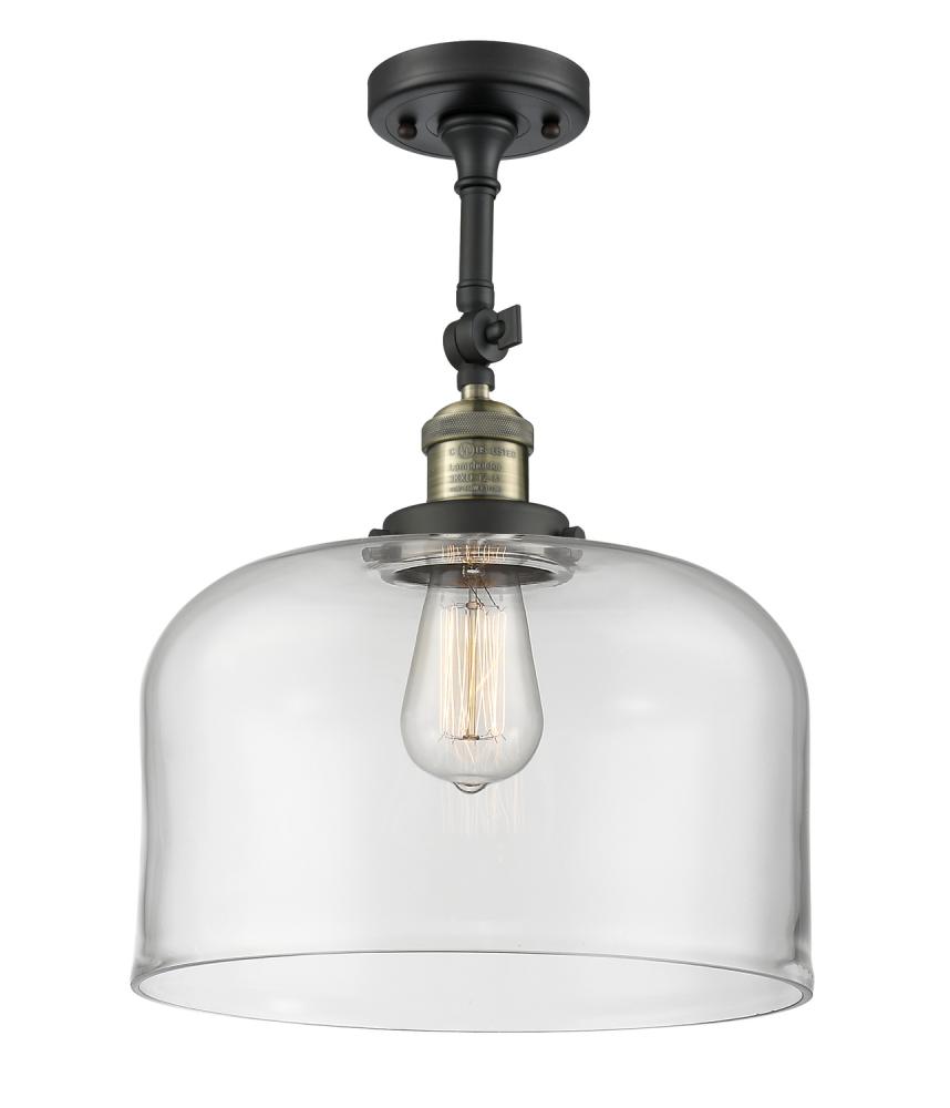 Bell - 1 Light - 12 inch - Black Antique Brass - Adjustable Semi-Flush Mount