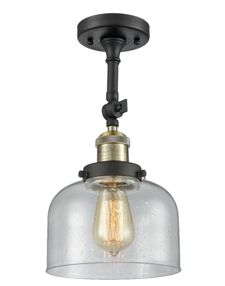 Bell - 1 Light - 8 inch - Black Antique Brass - Adjustable Semi-Flush Mount