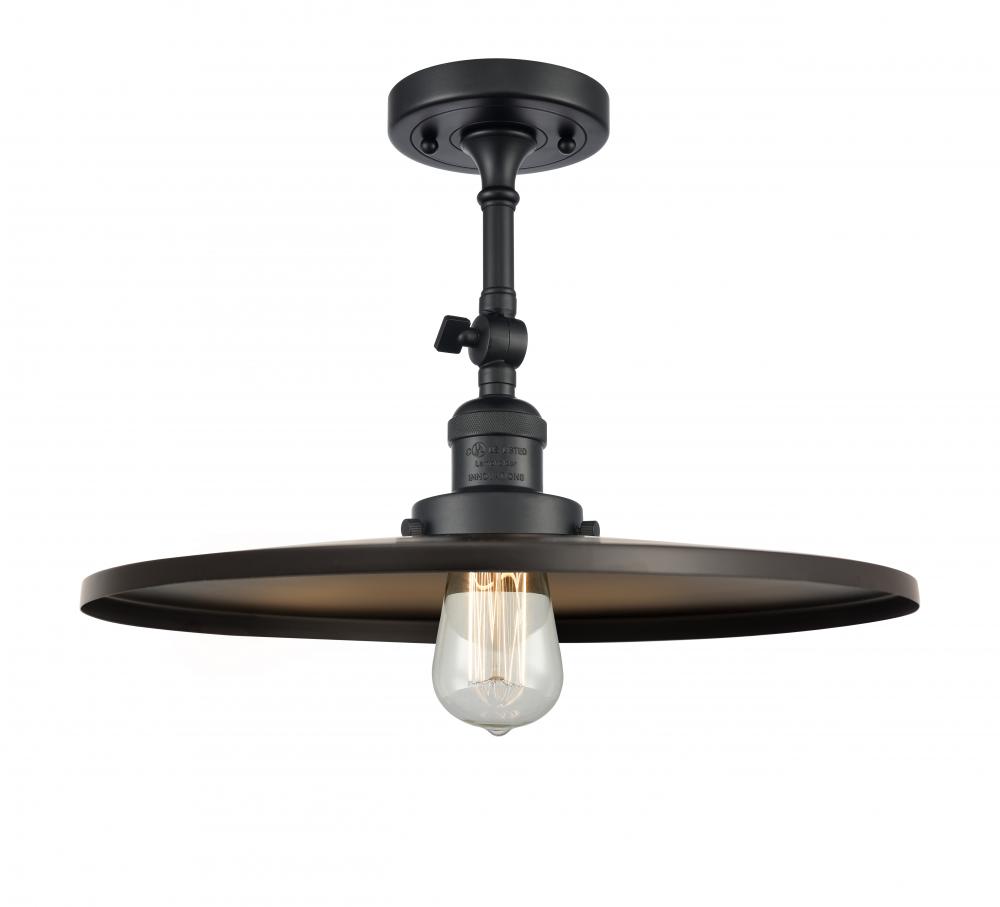 Railroad - 1 Light - 16 inch - Matte Black - Adjustable Semi-Flush Mount