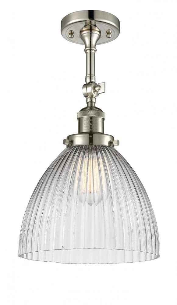 Seneca Falls - 1 Light - 10 inch - Polished Nickel - Adjustable Semi-Flush Mount