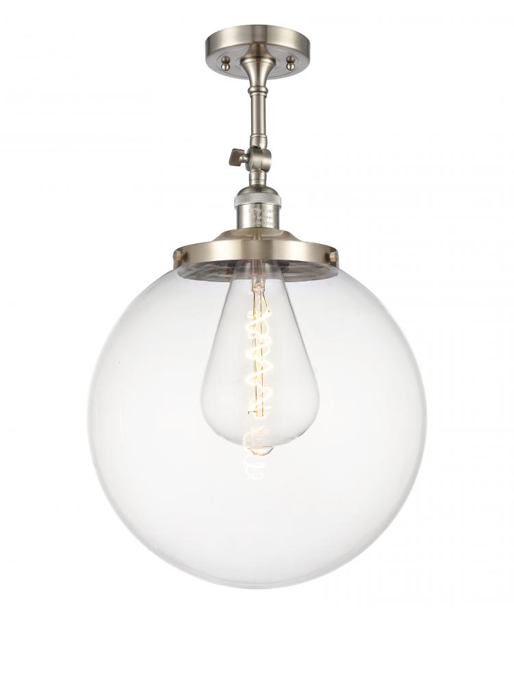 Beacon - 1 Light - 14 inch - Brushed Satin Nickel - Adjustable Semi-Flush Mount