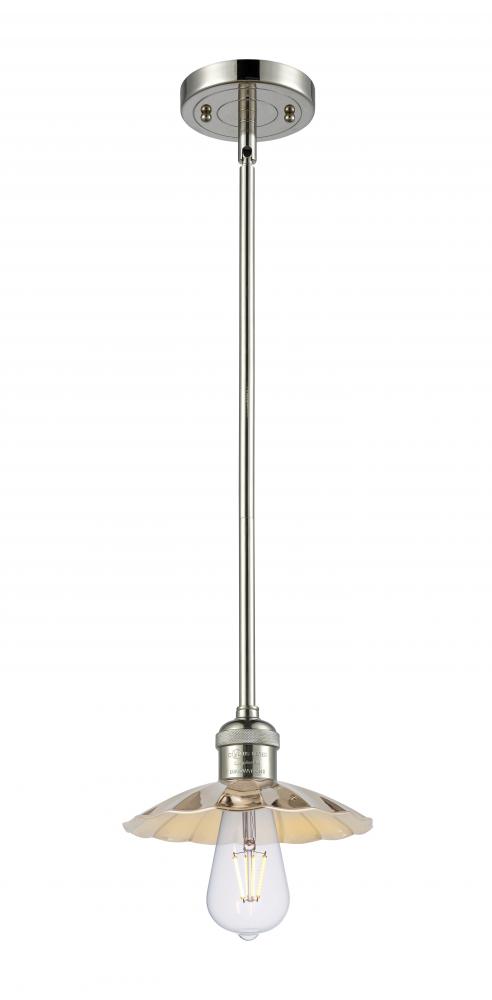 Scallop - 1 Light - 8 inch - Polished Nickel - Mini Pendant
