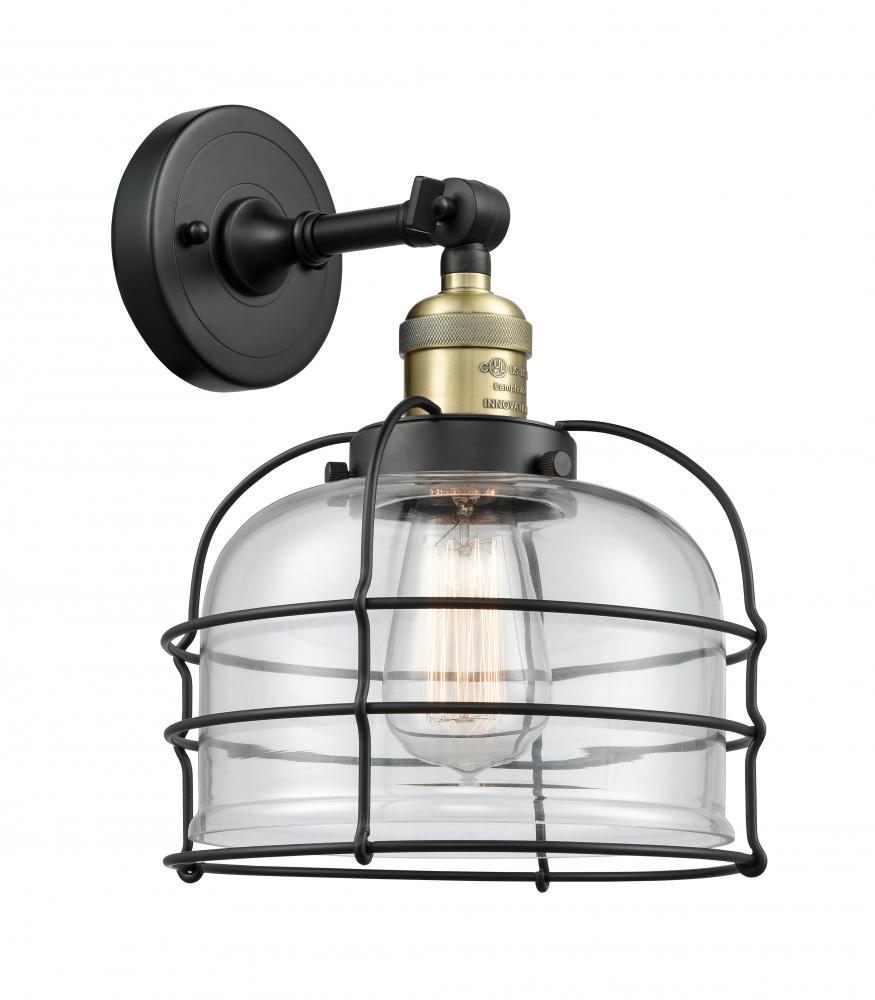 Bell Cage - 1 Light - 9 inch - Black Antique Brass - Adjustable Sconce