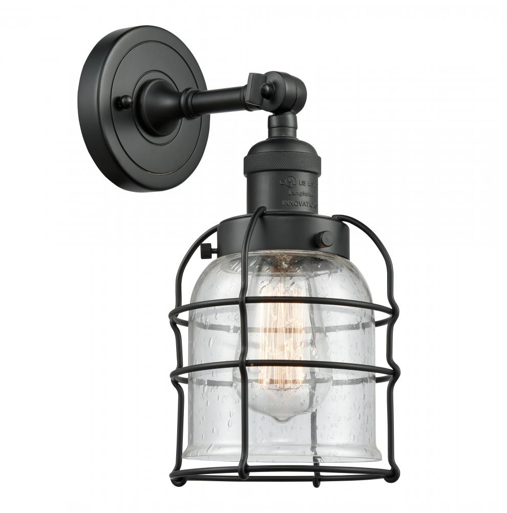 Bell Cage - 1 Light - 6 inch - Matte Black - Adjustable Sconce