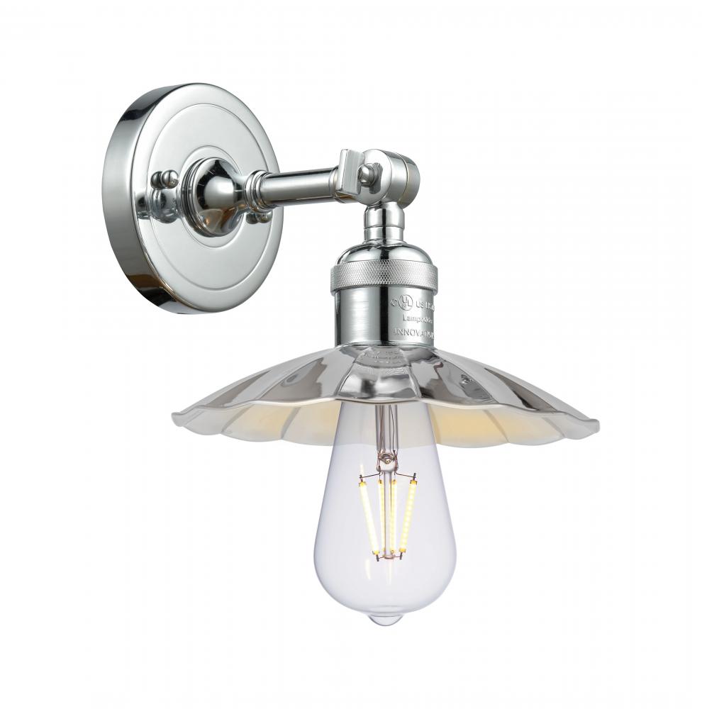 Scallop - 1 Light - 8 inch - Polished Chrome - Adjustable Sconce
