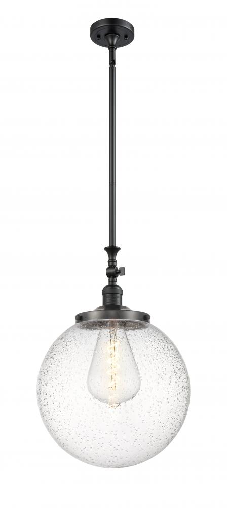 Beacon - 1 Light - 12 inch - Matte Black - Stem Hung - Adjustable Mini Pendant
