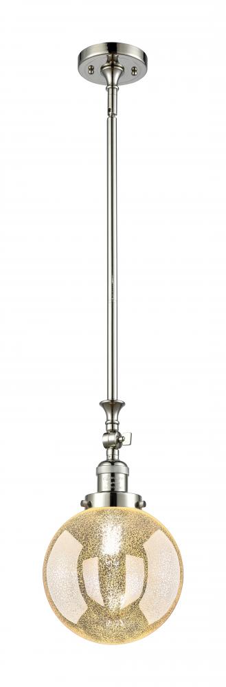 Beacon - 1 Light - 8 inch - Polished Nickel - Stem Hung - Adjustable Mini Pendant