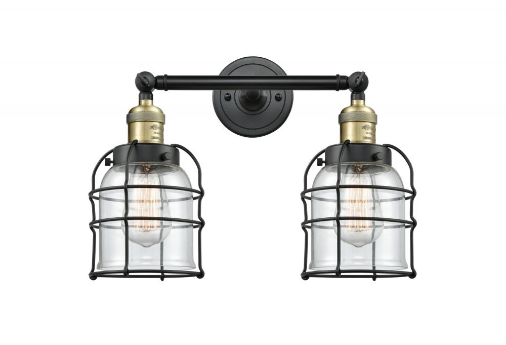Bell Cage - 2 Light - 16 inch - Black Antique Brass - Adjustable Bath Vanity Light