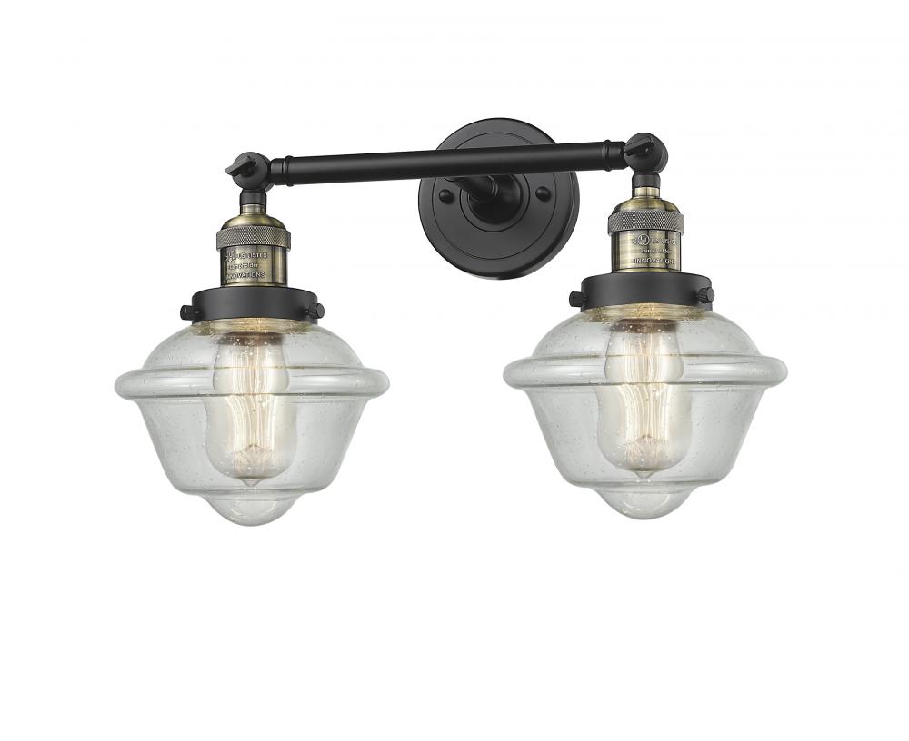Oxford - 2 Light - 17 inch - Black Antique Brass - Adjustable Bath Vanity Light