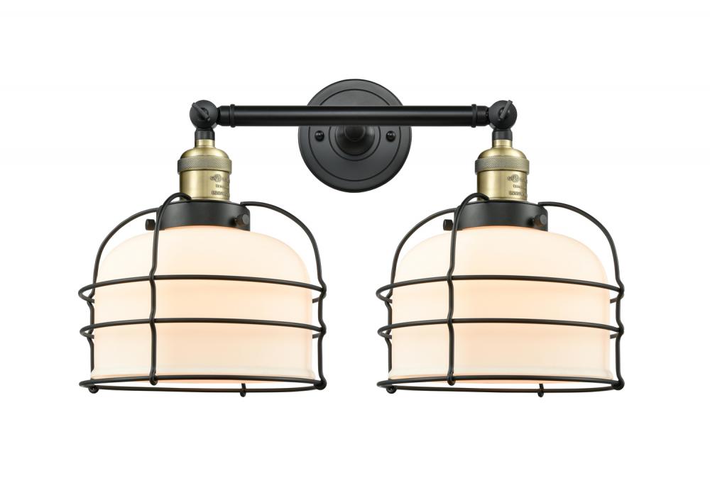 Bell Cage - 2 Light - 19 inch - Black Antique Brass - Adjustable Bath Vanity Light