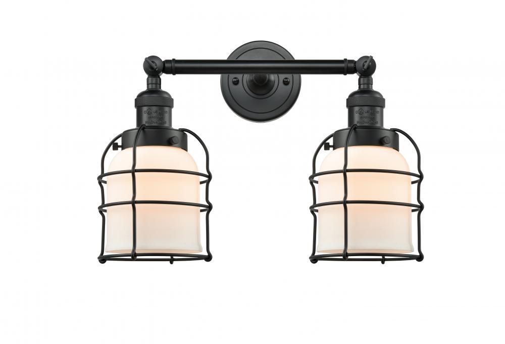 Bell Cage - 2 Light - 16 inch - Matte Black - Adjustable Bath Vanity Light