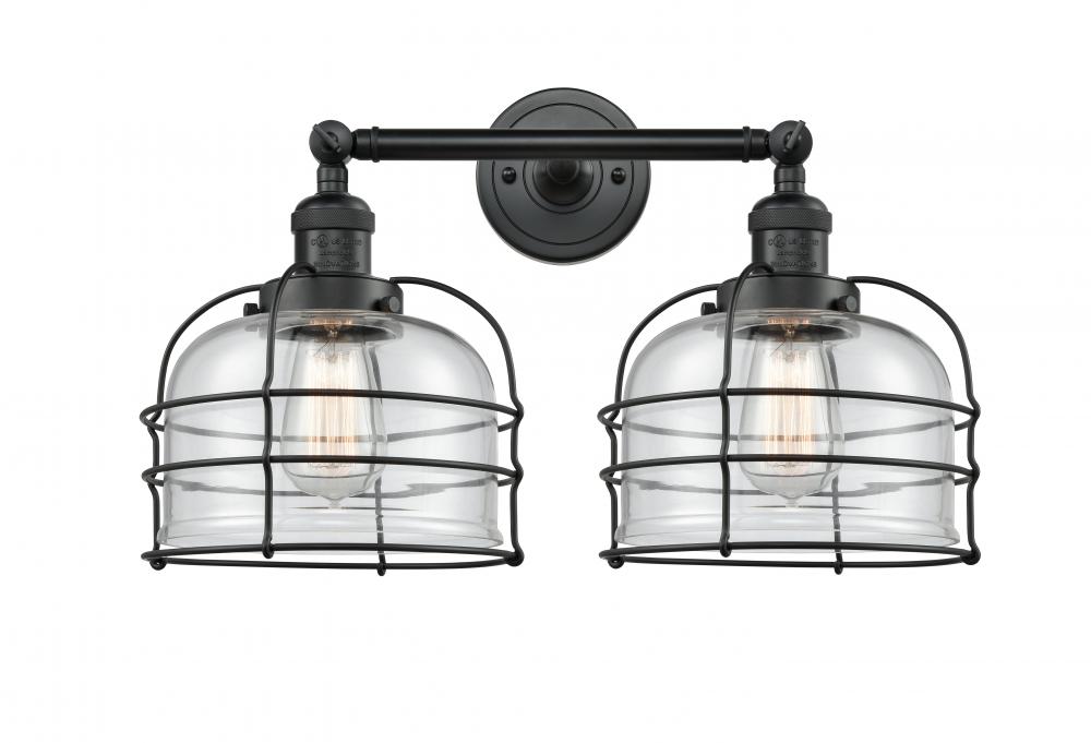 Bell Cage - 2 Light - 19 inch - Matte Black - Adjustable Bath Vanity Light