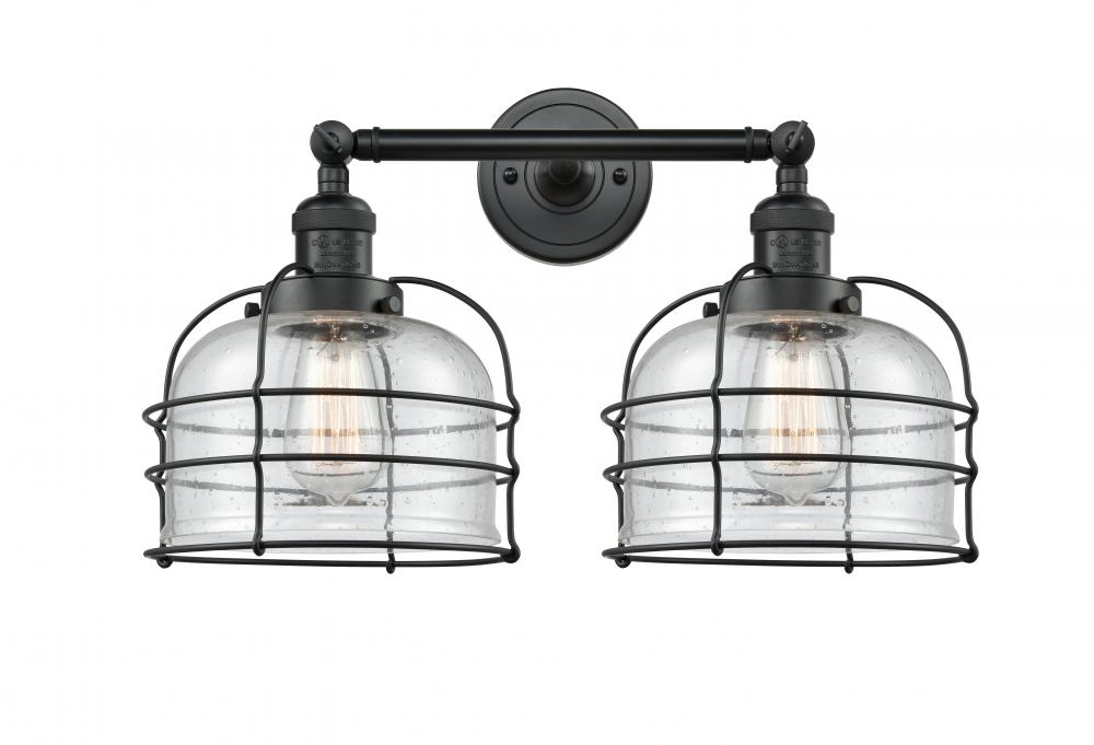 Bell Cage - 2 Light - 19 inch - Matte Black - Adjustable Bath Vanity Light