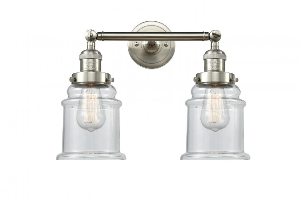 Canton - 2 Light - 17 inch - Brushed Satin Nickel - Adjustable Bath Vanity Light
