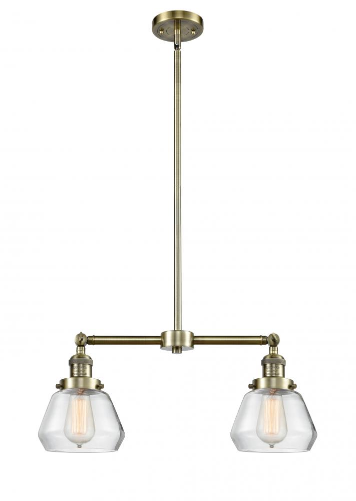 Fulton - 2 Light - 21 inch - Antique Brass - Stem Hung - Adjustable Island Light