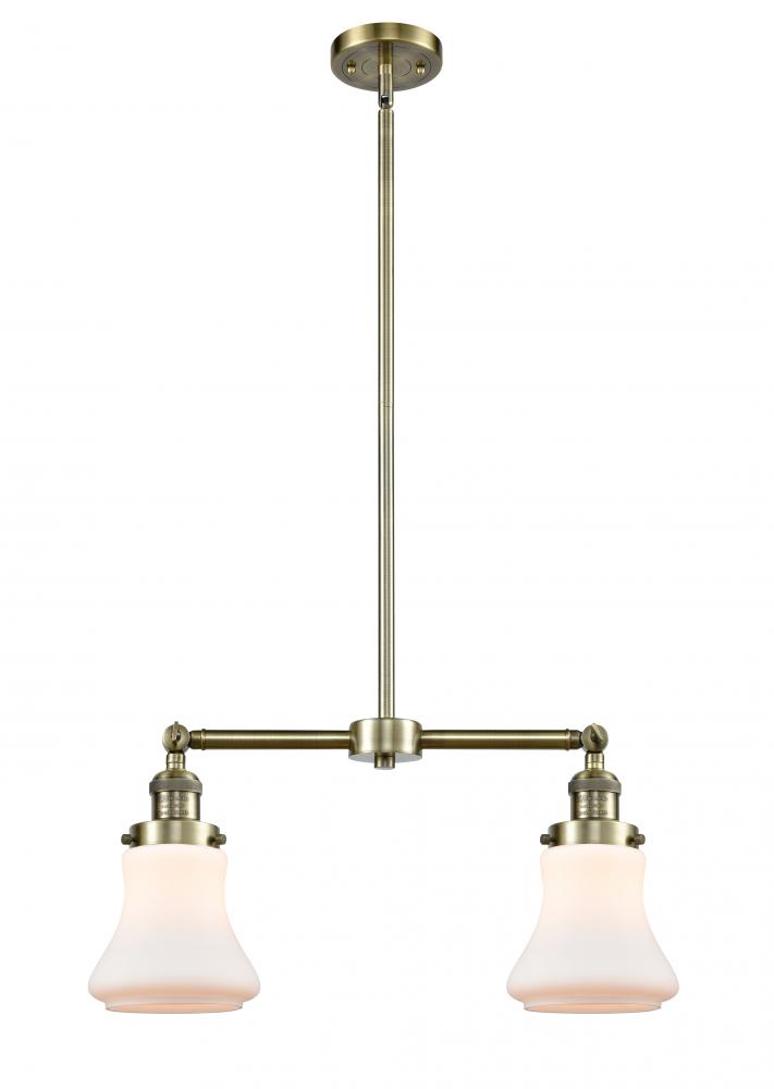 Bellmont - 2 Light - 21 inch - Antique Brass - Stem Hung - Adjustable Island Light