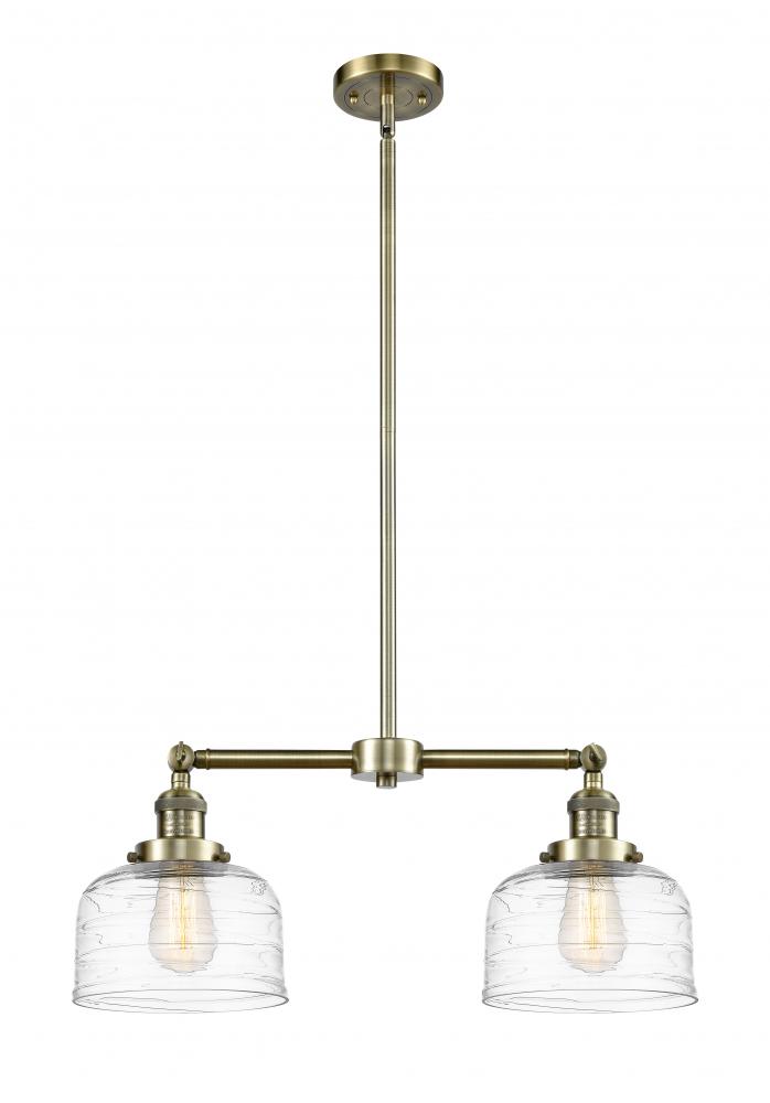 Bell - 2 Light - 21 inch - Antique Brass - Stem Hung - Adjustable Island Light