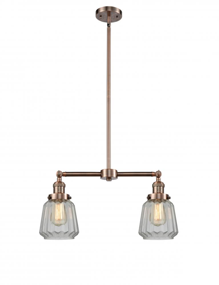 Chatham - 2 Light - 21 inch - Antique Copper - Stem Hung - Adjustable Island Light