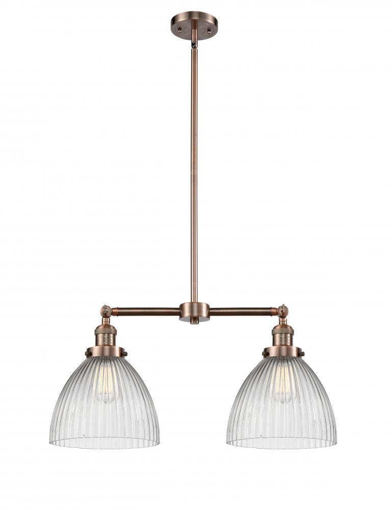 Seneca Falls - 2 Light - 21 inch - Antique Copper - Stem Hung - Adjustable Island Light