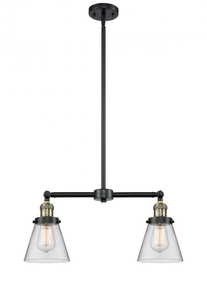 Cone - 2 Light - 21 inch - Black Antique Brass - Stem Hung - Adjustable Island Light