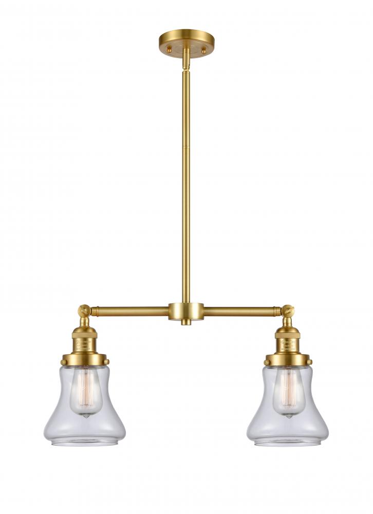 Bellmont - 2 Light - 21 inch - Satin Gold - Stem Hung - Adjustable Island Light