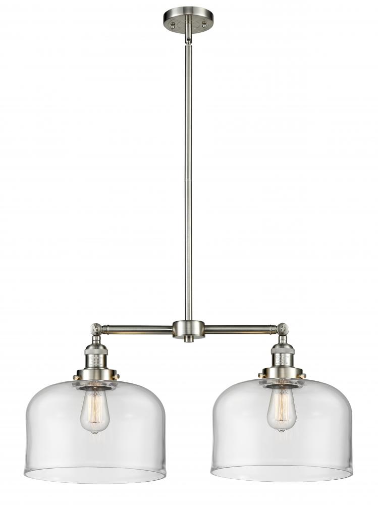 Bell - 2 Light - 21 inch - Brushed Satin Nickel - Stem Hung - Adjustable Island Light