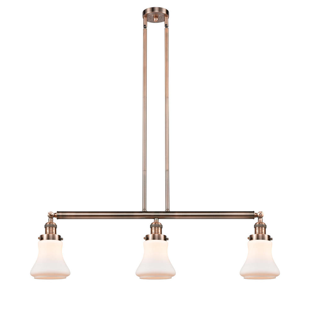 Bellmont - 3 Light - 39 inch - Antique Copper - Stem Hung - Adjustable Island Light