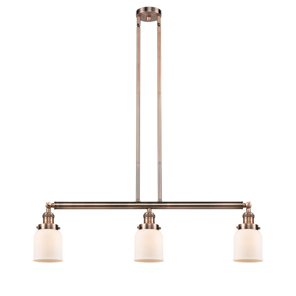 Bell - 3 Light - 38 inch - Antique Copper - Stem Hung - Adjustable Island Light