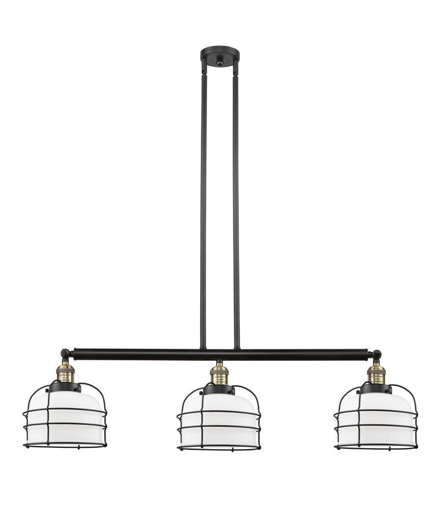Bell Cage - 3 Light - 42 inch - Black Antique Brass - Stem Hung - Adjustable Island Light