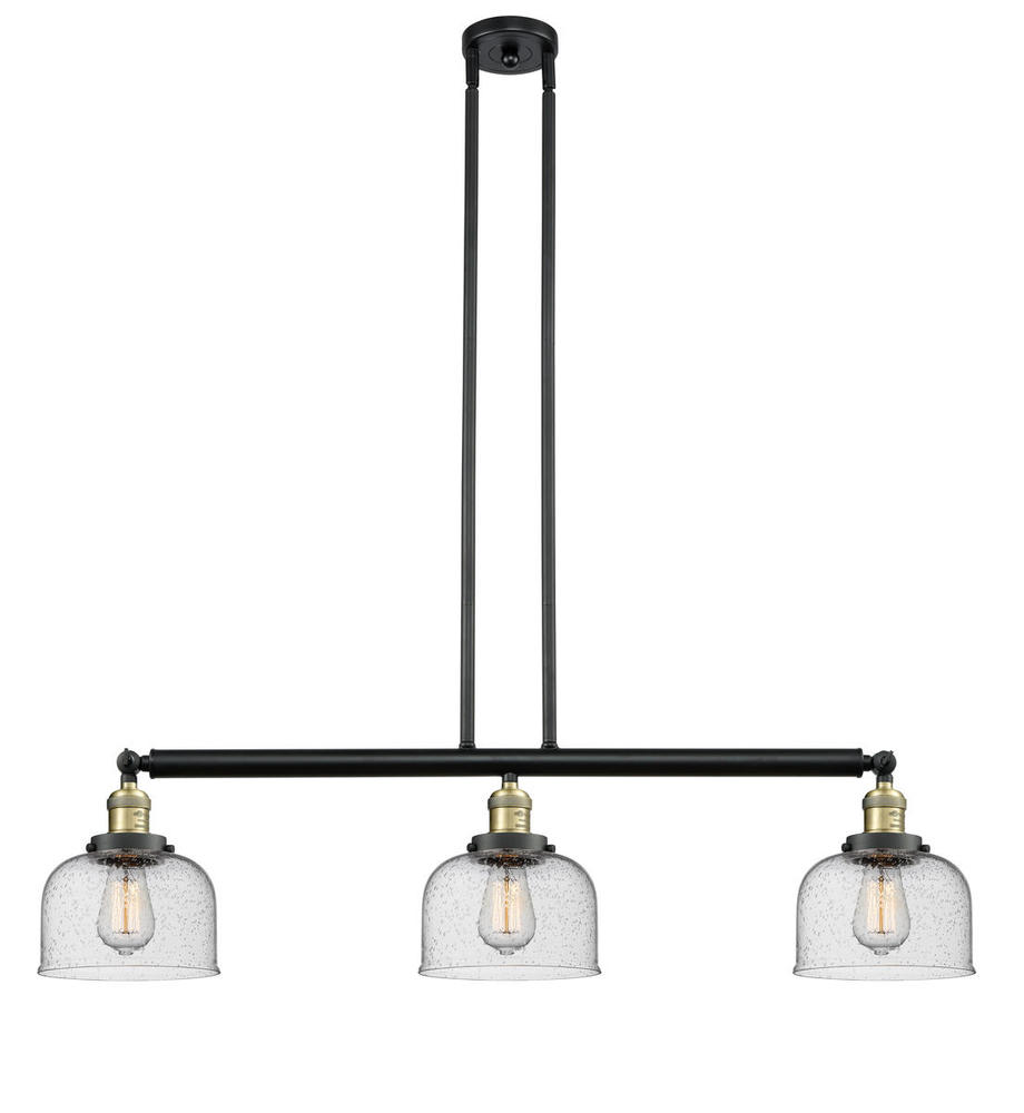 Bell - 3 Light - 41 inch - Black Antique Brass - Stem Hung - Adjustable Island Light