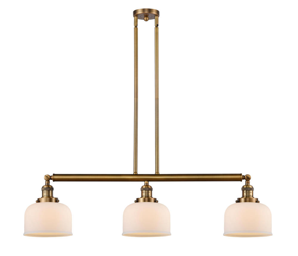 Bell - 3 Light - 41 inch - Brushed Brass - Stem Hung - Adjustable Island Light