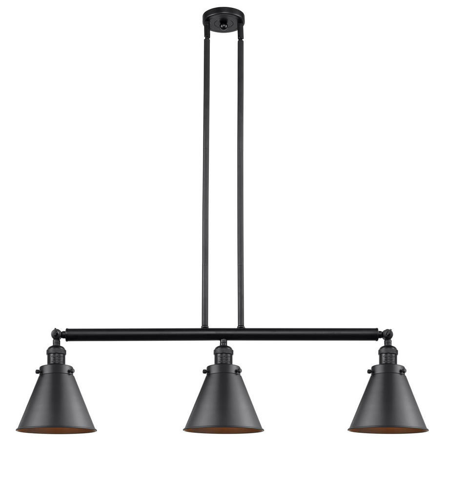 Appalachian - 3 Light - 40 inch - Matte Black - Stem Hung - Adjustable Island Light