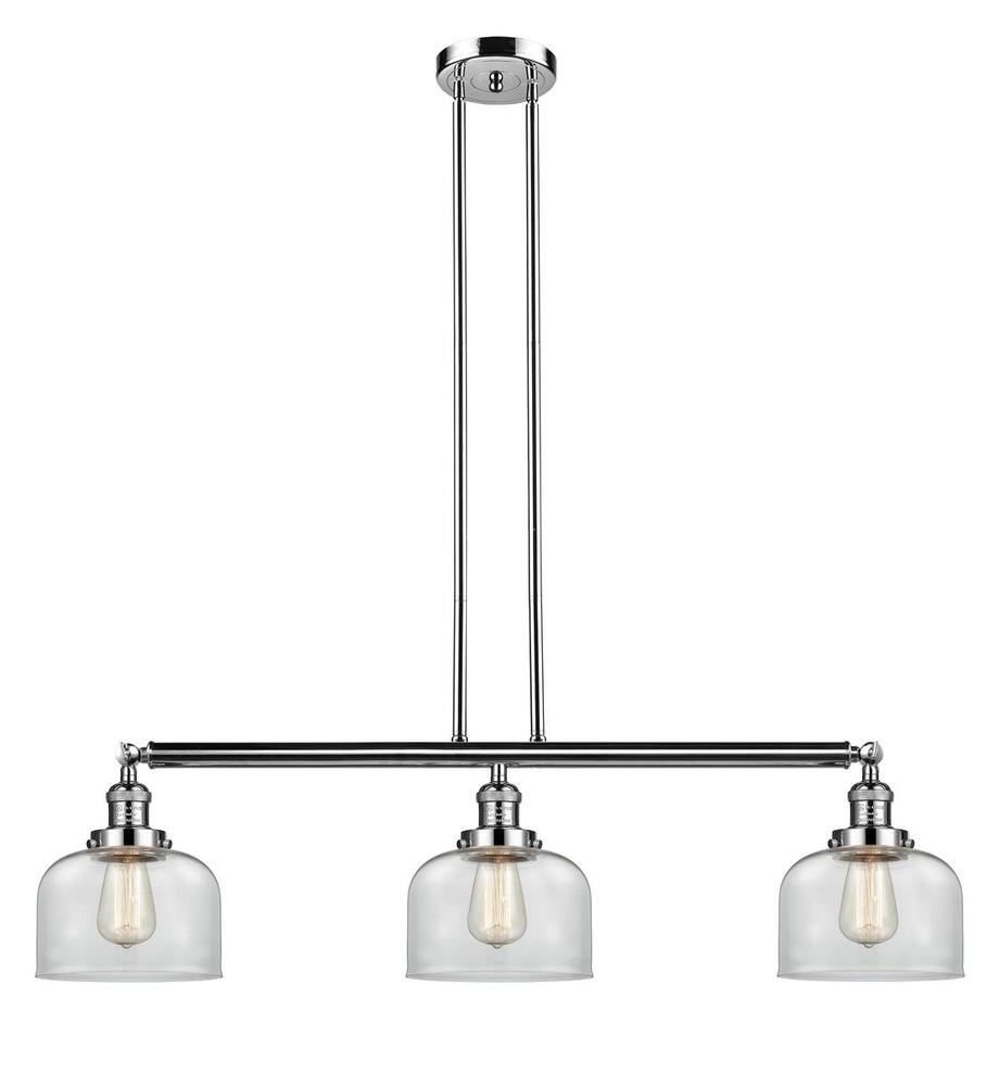 Bell - 3 Light - 41 inch - Polished Nickel - Stem Hung - Adjustable Island Light