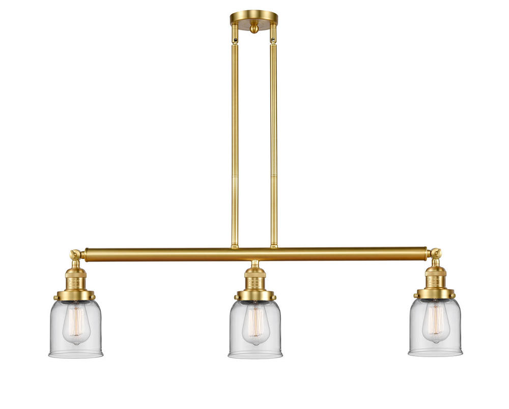 Bell - 3 Light - 38 inch - Satin Gold - Stem Hung - Adjustable Island Light