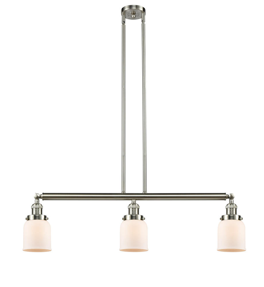 Bell - 3 Light - 38 inch - Brushed Satin Nickel - Stem Hung - Adjustable Island Light