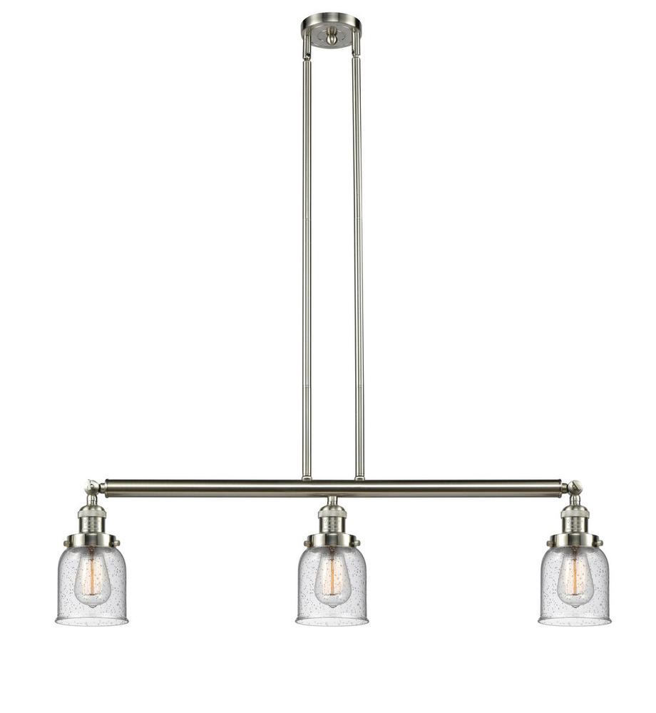 Bell - 3 Light - 38 inch - Brushed Satin Nickel - Stem Hung - Adjustable Island Light