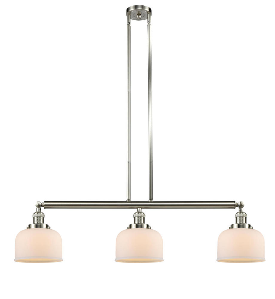 Bell - 3 Light - 41 inch - Brushed Satin Nickel - Stem Hung - Adjustable Island Light