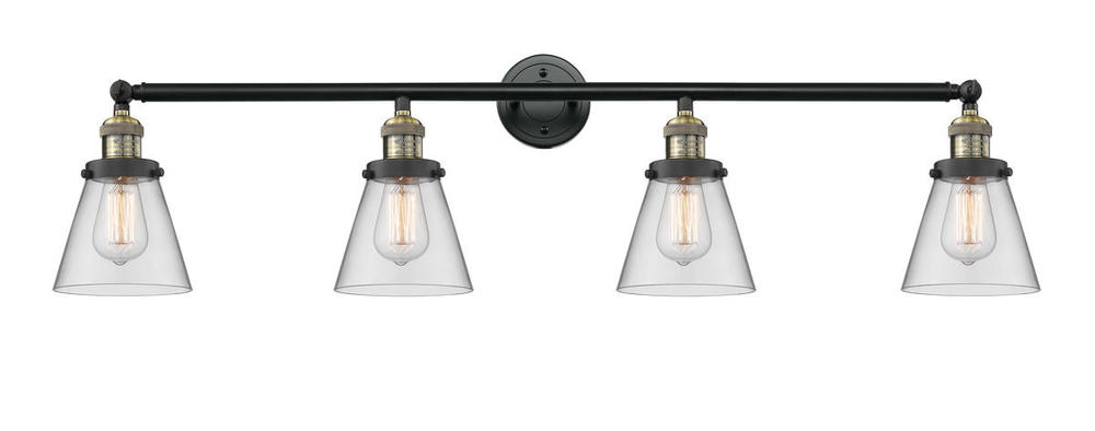 Cone - 4 Light - 42 inch - Black Antique Brass - Adjustable Bath Vanity Light