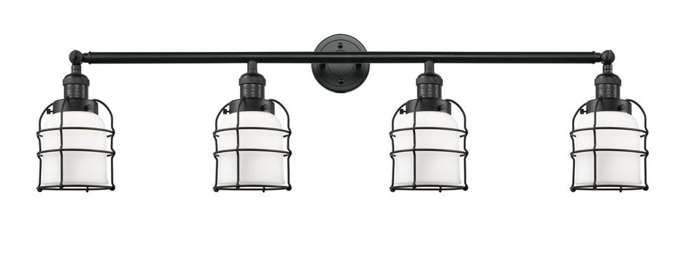 Bell Cage - 4 Light - 42 inch - Matte Black - Adjustable Bath Vanity Light