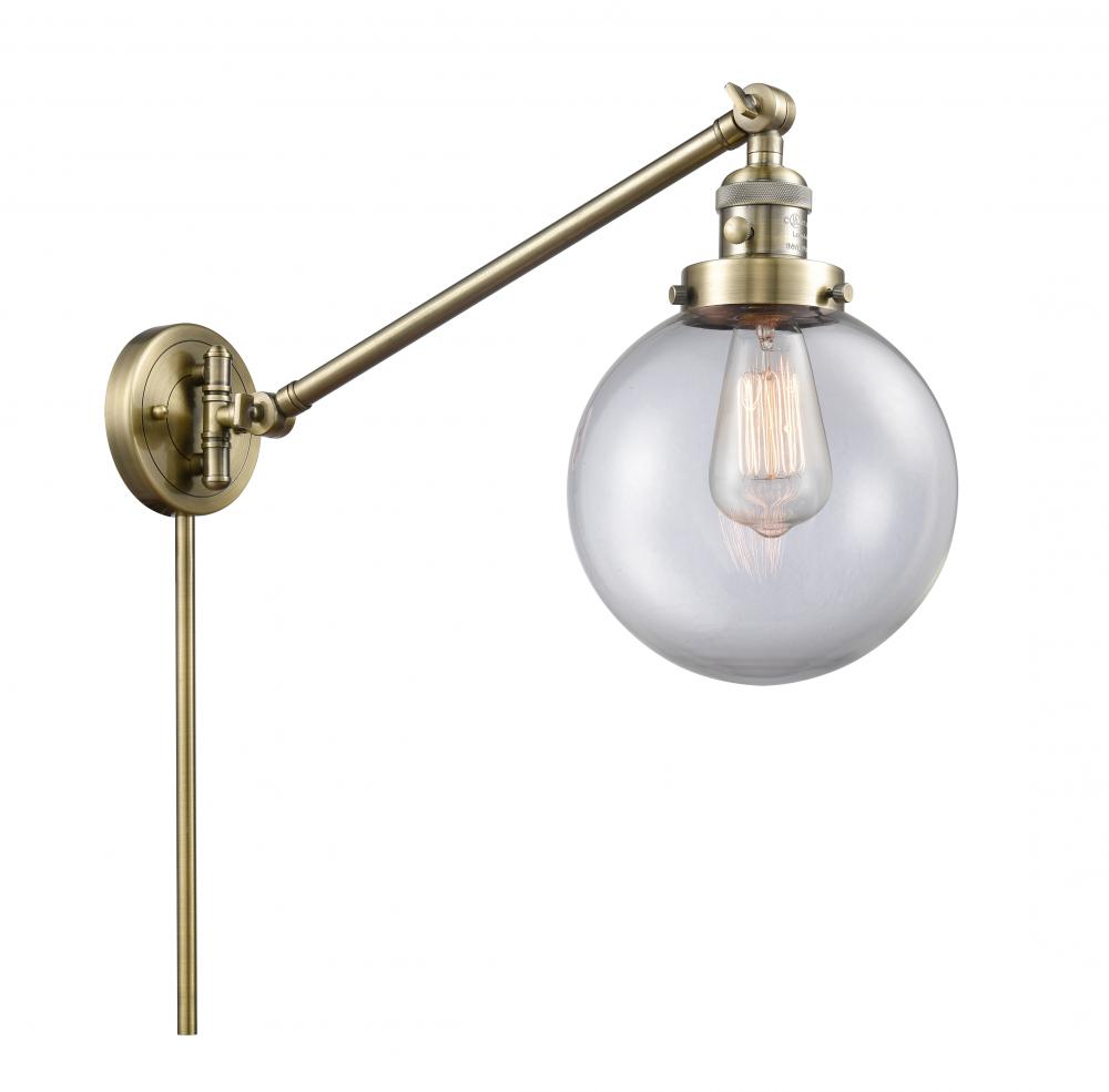 Beacon - 1 Light - 8 inch - Antique Brass -Adjustable Swing Arm