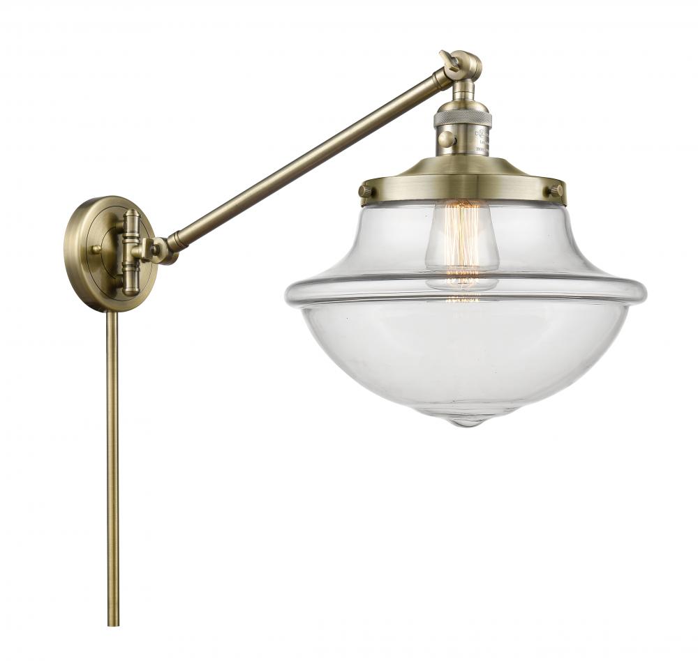 Oxford - 1 Light - 12 inch - Antique Brass -Adjustable Swing Arm