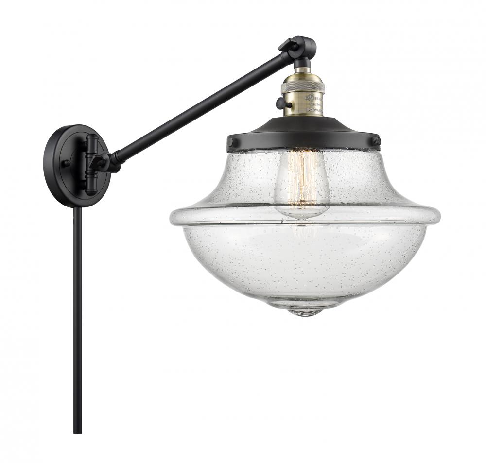 Oxford - 1 Light - 12 inch - Black Antique Brass -Adjustable Swing Arm