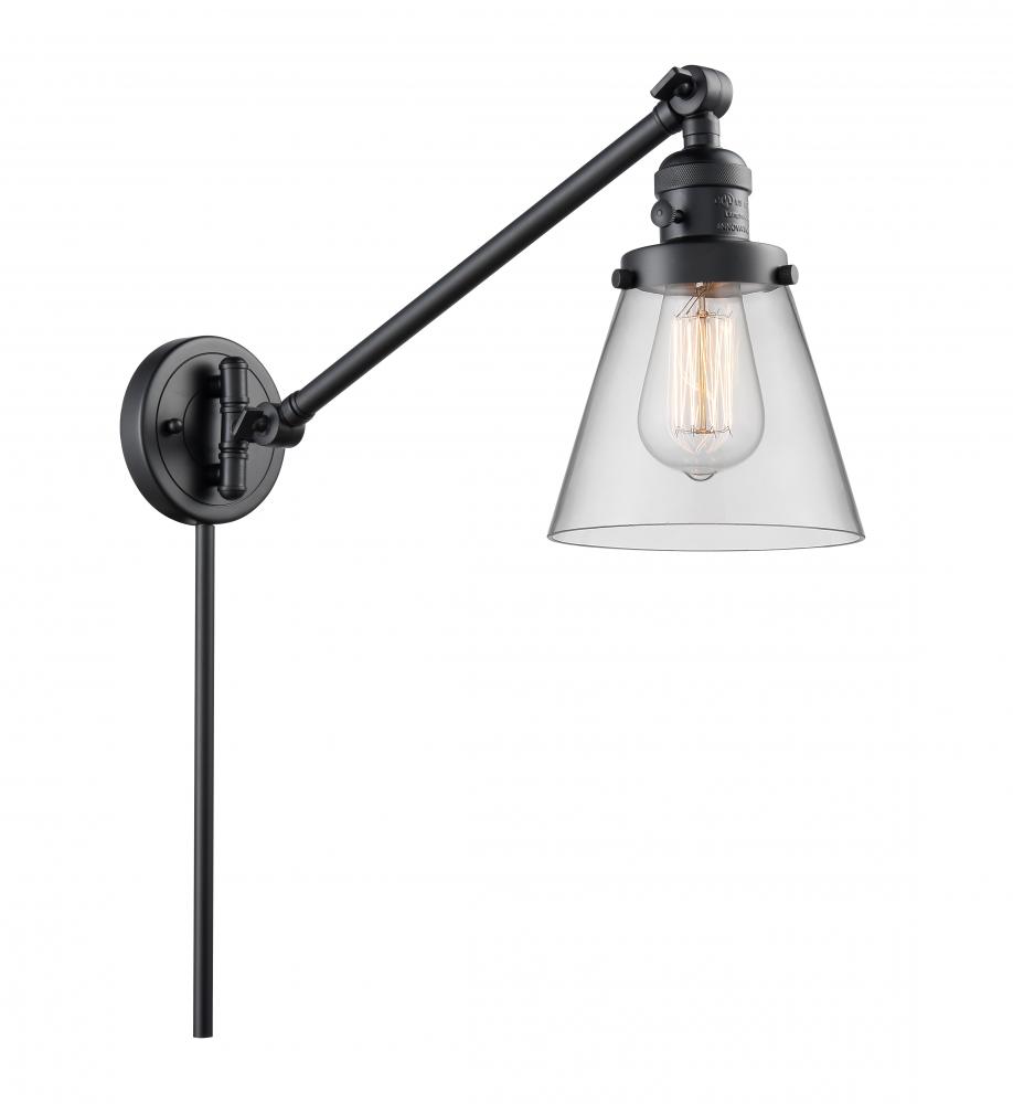 Cone - 1 Light - 8 inch - Matte Black -Adjustable Swing Arm